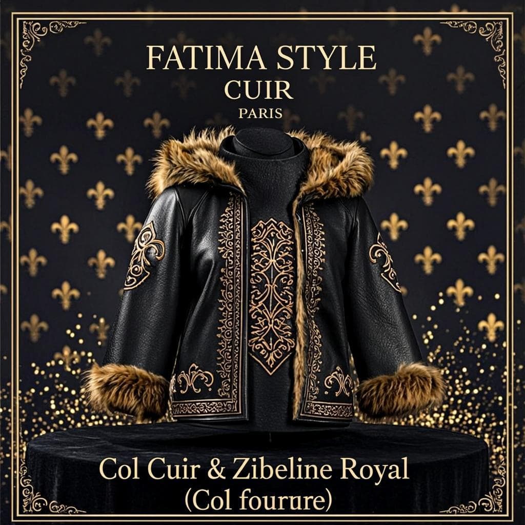 Col Cuir & Zibeline Royal — Col fourrure