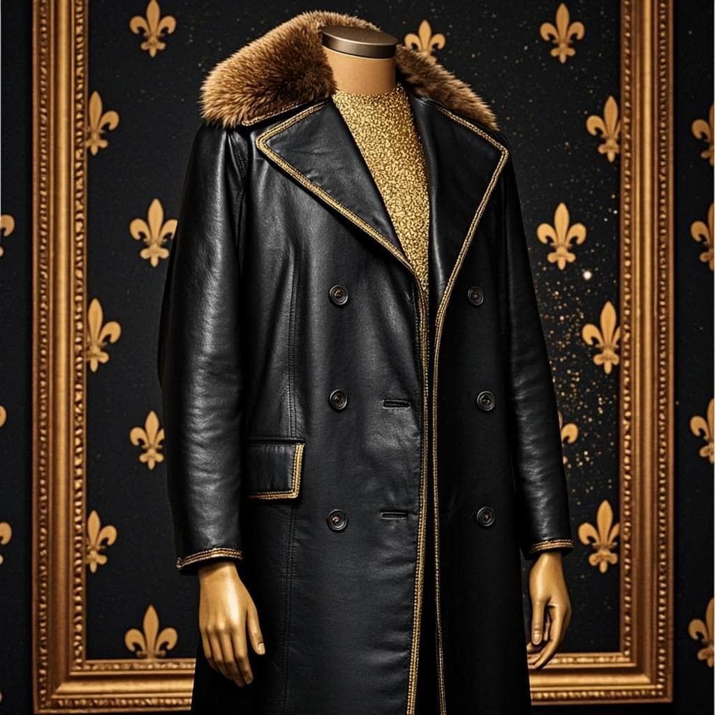 Manteau Cuir Long Noir — Manteau cuir