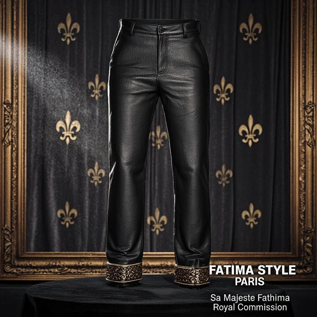 Pantalon Cuir Anthracite — Pantalon cuir