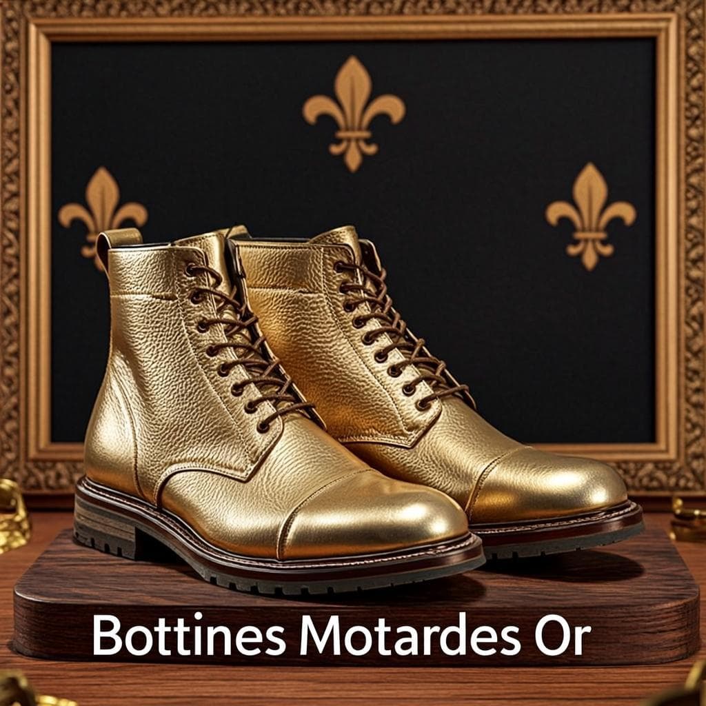 Bottines Motardes Or — Bottines motardes