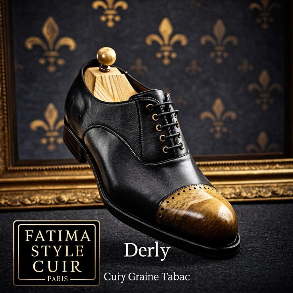Derby Cuir Grainé Tabac — Derby grainé