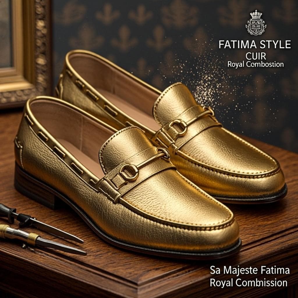 Mocassins Emboutés Or — Mocassins emboutés