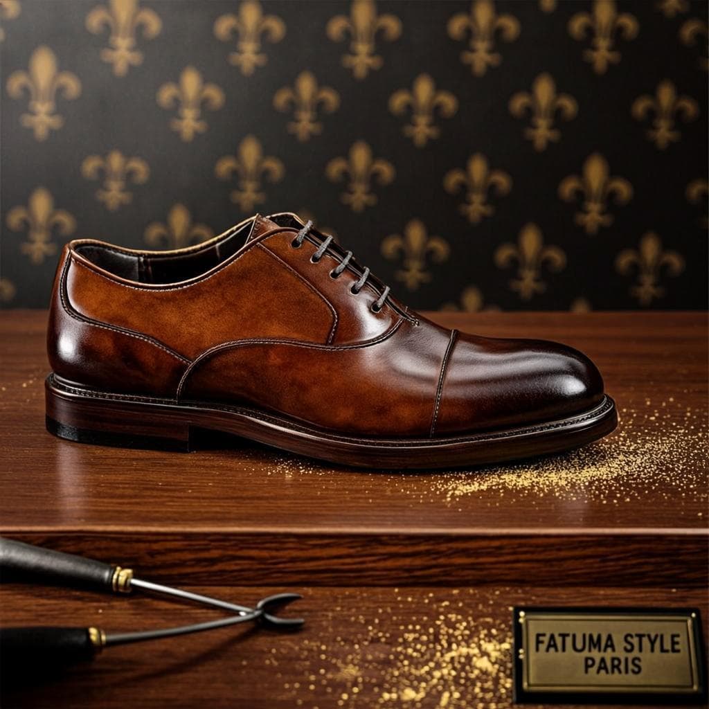 Oxford Cuir Cognac Patiné — Oxford patiné