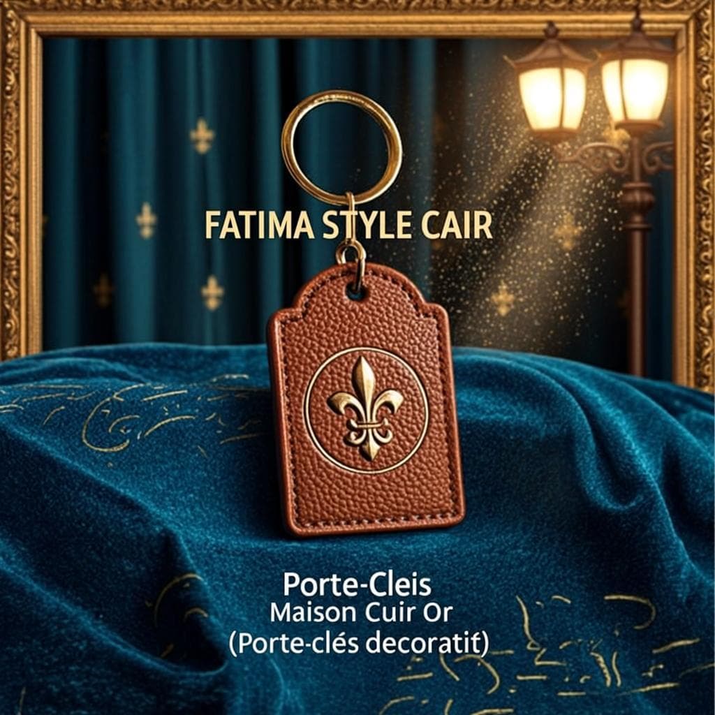 Porte-Clefs Maison Cuir Or — Porte-clés décoratif